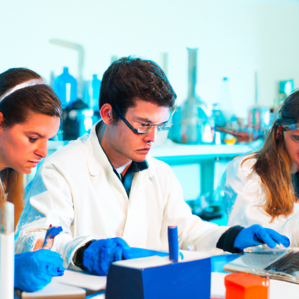 Team di scienziati che lavorano su energie rinnovabili